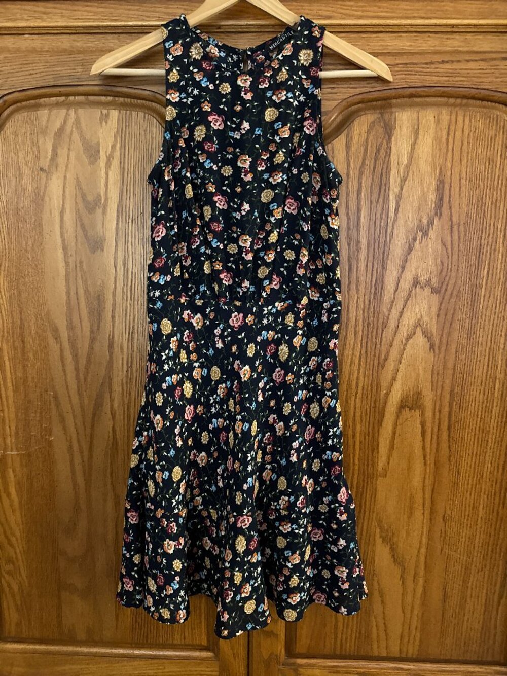 J. Crew Mercantile Navy Floral Sleeveless Dress